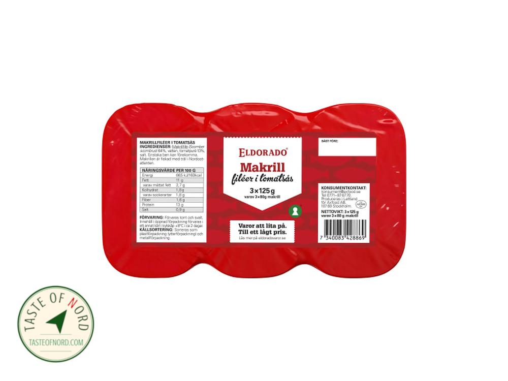 Mackerel Fillets in Tomato Sauce 3x125g